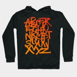 Calligraphy alphabet in a orange and red gradient Hoodie